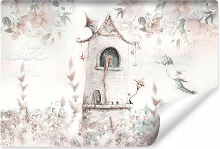 Muralo Fototapeta Dla Dzieci Księżniczka Bajka Wieża Kwiaty Zamek 368X254
