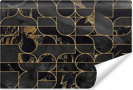 Muralo Fototapeta   Czarny Marmur Złoty Wzór Geometryczny 450X300