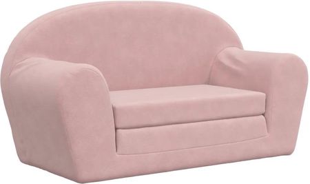 Vidaxl 2-Os. Sofa Dla Dzieci Rozkładana Różowa Miękki Plusz