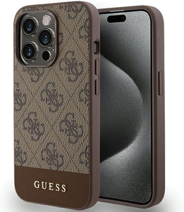 Guess Guhcp15Lg4Glbr Iphone 15 Pro 6 1" Brązowy Brown Hardcase 4G Stripe Collection