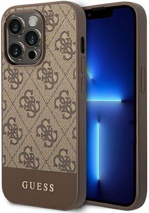 Guess Guhcp14Lg4Glbr Iphone 14 Pro 6 1" Brązowy Brown Hard Case 4G Stripe Collection