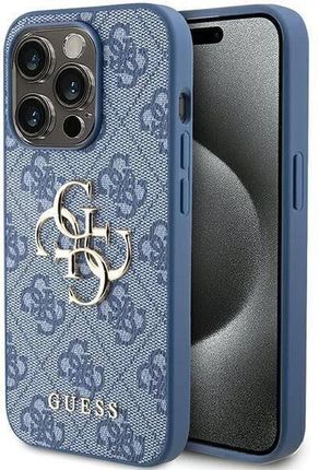 Guess Oryginalne Etui Apple Iphone 15 Pro Max Hardcase 4G Big Metal Logo Guhcp15X4Gmgbl Niebieskie