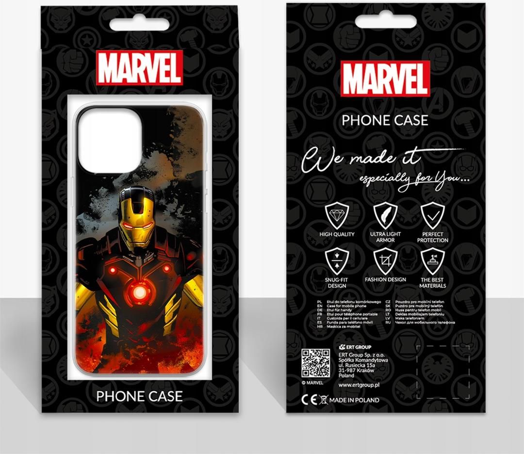 Custodia ERT GROUP Per Xiaomi 12T / 12T Pro / K50 Ultra – Cover Ufficiale Marvel Iron Man 034 In TPU Flessibile, Stampa Originale