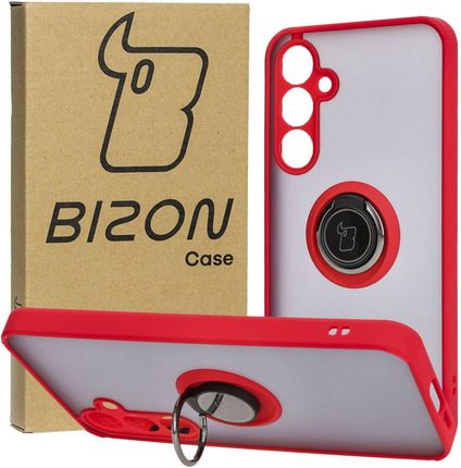 Bizon Etui Case Hybrid Ring Do Galaxy A55 5G, Czerwone