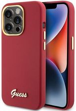 Guess Nakładka Do Iphone 15 Pro 6 1 Quot Guhcp15Lsmbslm Magenta Hc Silicone Script Metal Logo Frame