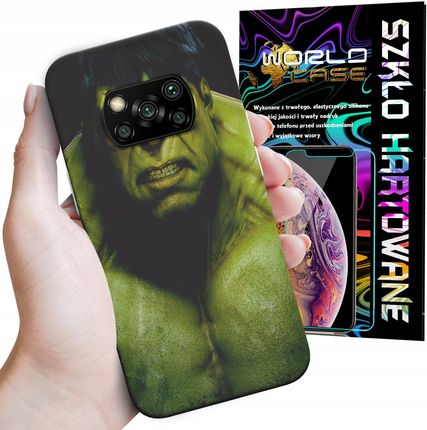 World Case Etui Do Xiaomi Poco X3 Hulk Avengers Spiderman Marvel Szkło