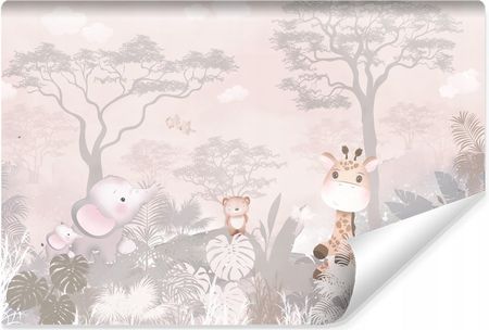 Muralo Fototapeta Dziecięca Dzikie Zwierzęta Sawanna Drzewa Żyrafy 450X300