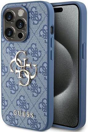Guess Guhcp15L4Gmgbl Iphone 15 Pro 6.1" Niebieski/Blue Hardcase 4G Big Metal Logo