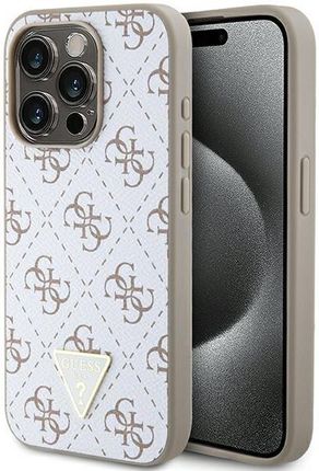 Guess Guhcp15Lpg4Gph Iphone 15 Pro 6.1" Biały/White Hardcase 4G Triangle Metal Logo