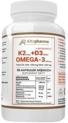 Alto Pharma Witamina K2 + D3 + Omega-3kaps. Miękkie 90Szt.