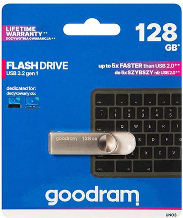 Goodram UNO3 128GB USB 3.2 Gen1 Srebrny (UNO31280S0R11)