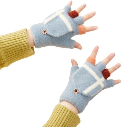 Rękawiczki zimowe do telefonu mitenki damskie / dziecięce - niebieskie