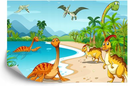 Doboxa Fototapeta Flizelina Dinozaury Na Plaży 254X184