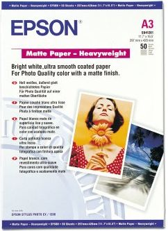 Epson Matte Paper Heavy Weight, DIN A3, 167g/m², 50 Arkuszy C13S041261