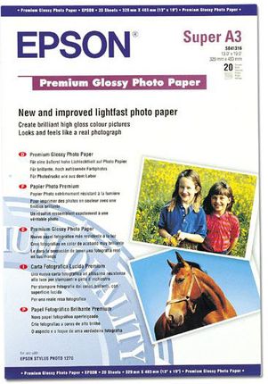 Epson Premium Glossy Photo Paper, DIN A3, 255g/m², 20 Arkuszy C13S041315