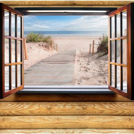 Artpro Fototapeta 3D Na Ścianę  200X140  Plaża Za Oknem Morze