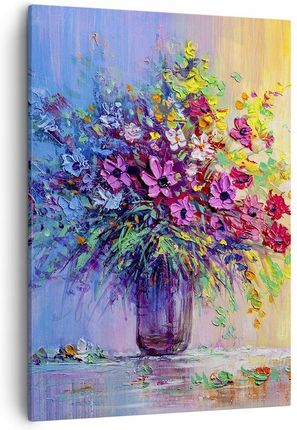 Arttor Obraz na płótnie do Salonu Sypialni 50x70 Kwiaty Wazon Obrazy na ścianę (PA50X704117)