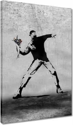 Zesmakiem Obrazy 40x60 Banksy Miotacz kwiatów (H8123M_PC1F_40X60CM)