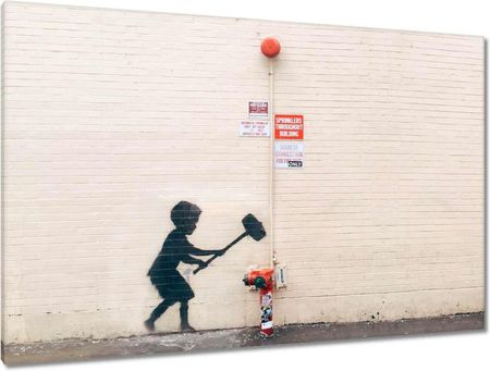 Zesmakiem Obrazy 120x80 Banksy Hydrant Graffiti (H6991M_PC1B_120X80CMZS)