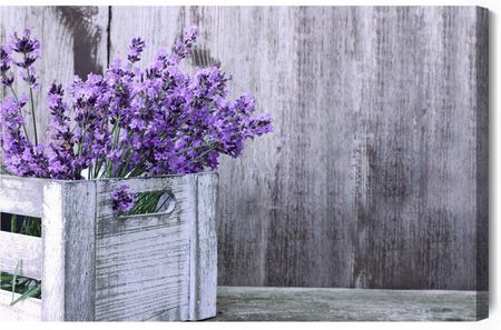 Doboxa Obraz Na Płótnie Kwiaty Lawendy W Drewnianej Skrzynce 40x30 LB-1494-C (5904343955889)