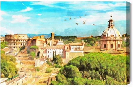 Doboxa Obraz Na Płótnie Panorama Rzymu Jak Malowana 30x20 LB-1264-C (5904343953922)