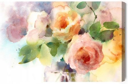 Doboxa Obraz Na Płótnie Bukiet Róż Malowany Akwarelą 90x60 LB-1330-C (5904343952949)