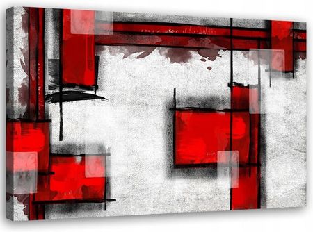 Feeby Obraz Na Płótnie Biało Czerwona Abstrakcja 120x80 (FLZ1TYKM_30057120X80)