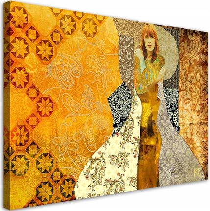 Feeby Obraz na płótnie, Klimt Kobieta na ozdobnym tle 60x40 (5905726225858)