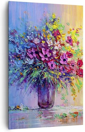 Arttor Duży obraz do Salonu XXL 80x120 Kwiaty Wazon Nowoczesny na płótnie Obrazy (PA80X1204117)