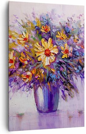 Arttor Duży obraz do Salonu XXL 80x120 Kwiaty Wazon Nowoczesny na płótnie Obrazy (PA80X1204112)
