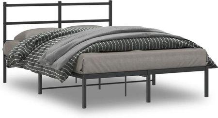 Vidaxl Metalowa Rama Łóżka Z Wezgłowiem Czarna 140X200 Cm 224772014