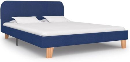 VidaXL Rama łóżka, niebieska, tkanina, 140 x 200 cm