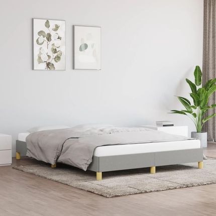 VidaXL Rama łóżka, jasnoszara, 160 x 200 cm, tapicerowana tkaniną
