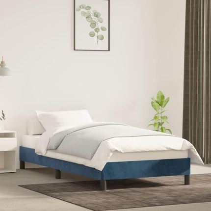 VidaXL Rama łóżka, ciemnoniebieska, 90x200 cm, tapicerowana aksamitem