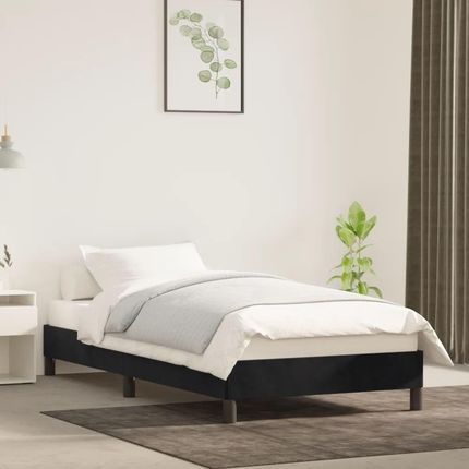 VidaXL Rama łóżka, czarna, 90x200 cm, tapicerowana aksamitem