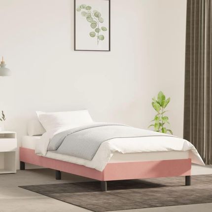 VidaXL Rama łóżka, różowa, 100 x 200 cm, tapicerowana aksamitem