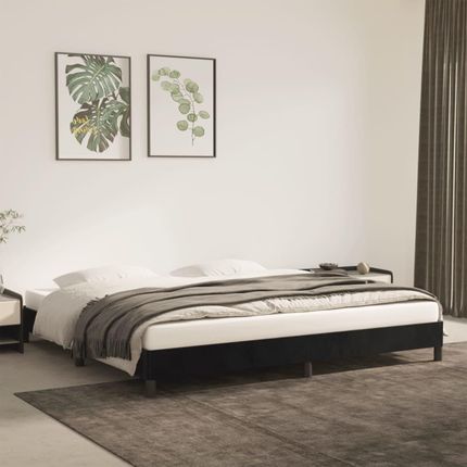 VidaXL Rama łóżka, czarna, 200x200 cm, tapicerowana aksamitem