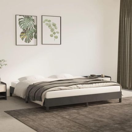 VidaXL Rama łóżka, ciemnoszara, 180x200 cm, tapicerowana aksamitem