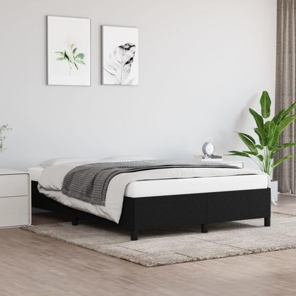 VidaXL Rama łóżka, czarna, 140x190 cm, obita tkaniną