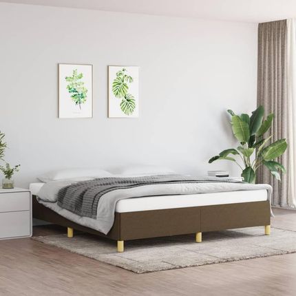 VidaXL Rama łóżka, ciemnobrązowa, 180 x 200 cm, obita tkaniną