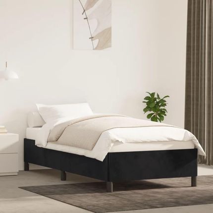 VidaXL Rama łóżka, czarna, 90x190 cm, tapicerowana tkaniną