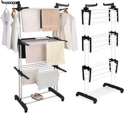 Zdjęcie Suszarka na pranie pionowa z kółkami składana - Buk