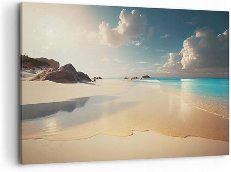 Arttor Duży obraz do Salonu 120x80 Dzika Plaża Nowoczesny na płótnie Obrazy (AA120X806016)