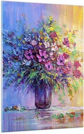 Arttor Obraz na szkle do Salonu Sypialni 50x70 Kwiaty Wazon Foto Obrazy na ścianę (GPA50X704117)