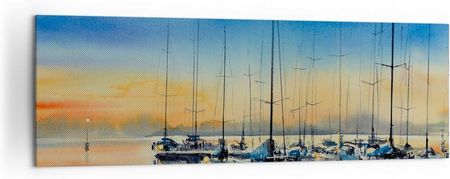 Arttor Duży obraz do Salonu 160x50 Jachty Nowoczesny fotoobraz na płótnie Obrazy (AB160X505259)