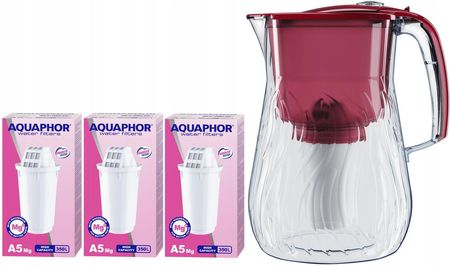 Aquaphor Dzbanek Filtrujący Orleans 4,2l Wiśniowy Z 3 Wkł. A5 Mg
