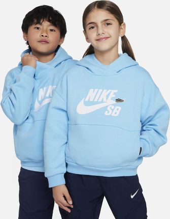 Bluza z kapturem o kroju oversize dla dużych dzieci Nike SB Icon Fleece EasyOn - Niebieski