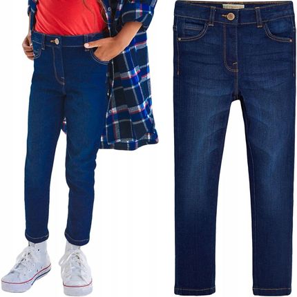 Next Jeansowe Granatowe Dziecięce Dziewczęce Spodnie Jeans Slim 140 cm