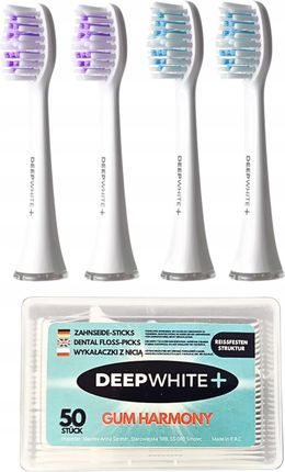 Deepwhite 4X Główki Do Seysso Carbon Basic Białe Zamiennik +Wykałaczki Dentystyczne