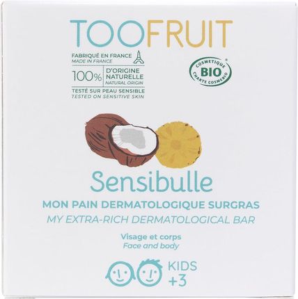 Dermatologiczna kostka myjąca dla dzieci - ANANAS - KOKOS - 85g - Toofruit